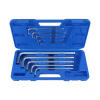 Werkzeuge – Qualität für Profis Interessenten für den Condor Winkelschlüssel-Satz, 10-teilig, lange Ausführung mit Innensechskant-Größen von 3 bis 17 mm, eignet sich die blaue Kunststoffbox mit neun L-förmigen Inbusschlüsseln, angeordnet in zwei Lagen. Jetzt kaufen
