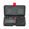 Werkzeuge – Qualität für Profis Der Condor Präzisions-Schraubendreher-Satz, 44-tlg. ist ein schwarz-roter Ratschenschraubendreher-Satz mit verschiedenen Bits und einer Verlängerungsstange, alles übersichtlich in einem offenen Kunststoffkoffer präsentiert, perfekt für alle, die in Profi-Werkzeuge kaufen möchten. Jetzt kaufen