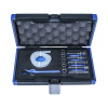 Werkzeuge – Qualität für Profis Ein Condor Bremsen-Entlüfterschlüssel-Satz, 12-tlg., 7–11 mm in Blau und Schwarz, bestehend aus einem Etui mit einem gewickelten Rohr, vier zylindrischen Metallteilen und einem Schraubenschlüssel, alles ordentlich verstaut in einer Schaumstoffeinlage. Jetzt kaufen
