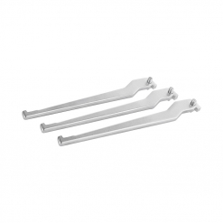 Werkzeuge – Qualität für Profis Drei silberne Metallstäbe mit kleinen Haken an einem Ende, parallel auf weißem Untergrund verlegt, sind Teil der Premium Kollektion Condor Innen/Aussen Abzieher-Satz. Jetzt kaufen