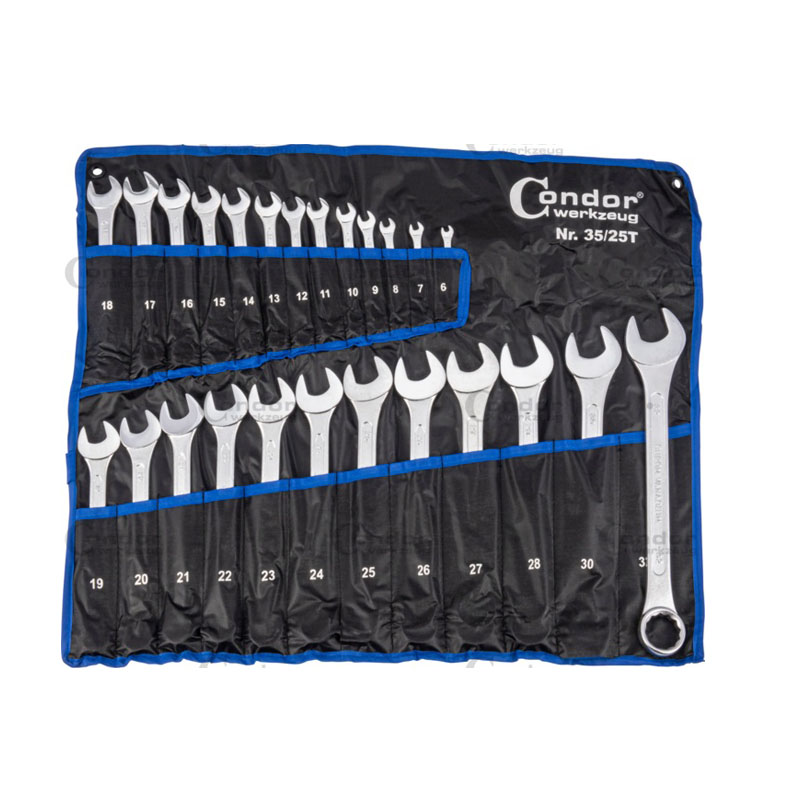 Condor Ring-Gabelschlüssel in einer Aufbewahrungstasche in den Größen von 6 -32mm