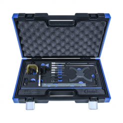 Werkzeuge – Qualität für Profis Ein blau-schwarzer Werkzeugkasten enthält einen Satz Autoschlosserwerkzeuge, wie verschiedene Dietriche und Spannschlüssel, ideal für alle, die am Kauf des Condor Motoreinstell-Werkzeug-Satzes für Ford, Mazda oder Volvo interessiert sind. Jetzt kaufen