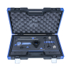Werkzeuge – Qualität für Profis Offener schwarzer Koffer mit Schaumstoffauskleidung, der Präzisionswerkzeuge und -instrumente enthält, einschließlich einer Messuhr, Schraubenschlüsseln und Messstäben, angeordnet in einem geformten Fach – ideal für alle, die den Condor Motoreinstell-Werkzeug-Satz, 1,4 / 1,6 und 2,0 l TDI-CR für präzise Arbeiten kaufen möchten. Jetzt kaufen
