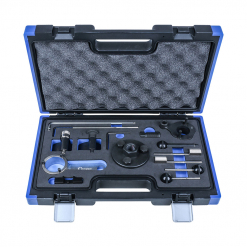 Werkzeuge – Qualität für Profis Ein blau-schwarzer Werkzeugkasten mit einem Condor Motoreinstell-Werkzeug-Satz, VAG 1.2 / 1.6 / 2.0 TDI CR mit Präzisionswerkzeugen, perfekt angeordnet in einer Schaumstoffform. Jetzt kaufen