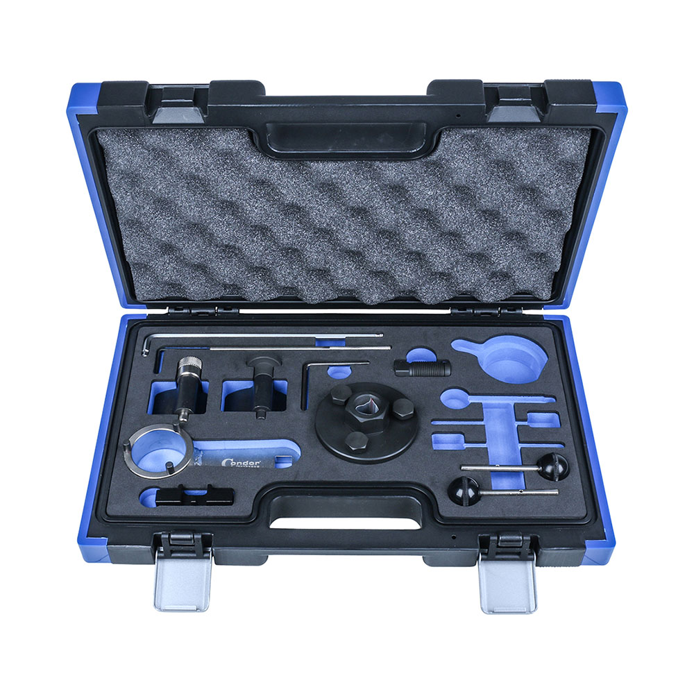 Werkzeuge – Qualität für Profis Entdecken Sie den Condor Motoreinstell-Werkzeug-Satz, VAG 1.2 / 1.6 / 2.0 TDI CR-Werkzeugsatz, der eine Reihe von Präzisionswerkzeugen enthält, die übersichtlich in einem geformten Schaumstoffkoffer angeordnet sind, alles in einer eleganten blau-schwarzen Tragebox untergebracht. Perfekt für Enthusiasten, die ihre Sammlung erweitern möchten, ist es eine ideale Wahl, wenn Sie Ihre Werkzeug-Kaufliste erweitern möchten. Jetzt kaufen
