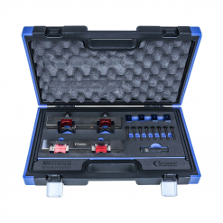 Werkzeuge – Qualität für Profis Condor Motoreinstell-Werkzeug-Satz, Mercedes 1,6 und 2,0 L, mit roten und schwarzen Metallkomponenten, sorgfältig angeordnet in Schaumstofffächern in einem robusten blau-schwarzen Tragekoffer. Ideal für alle, die einen kompletten Werkzeugsatz für Heimprojekte kaufen möchten. Jetzt kaufen