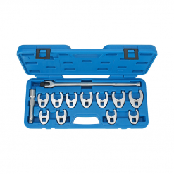 Werkzeuge – Qualität für Profis Blauer Werkzeugkoffer mit einem umfassenden Satz Gabelschlüssel und Griffverlängerungen, perfekt für alle, die in den Condor Hahnenfuss-Schlüssel-Satz, 13-tlg., 1/2", 20-32 mm investieren möchten. Jetzt kaufen