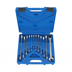 Werkzeuge – Qualität für Profis Blauer Kunststoffkoffer mit einem Condor Ratschen-Ring / Gabelschlüssel-Satz, 12-tlg., Varioplus 8-19 mm, perfekt für alle, die ein umfassendes Schraubenschlüssel-Set erwerben möchten. Jetzt kaufen