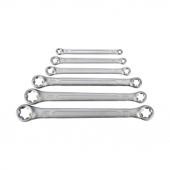 Werkzeuge – Qualität für Profis Ein Satz von sechs Condor Ringschlüssel-Satz E-Profil-Schlüsseln, ideal für Ihre Bedürfnisse, sortiert in einer Reihe vom kleinsten zum größten. Jetzt kaufen