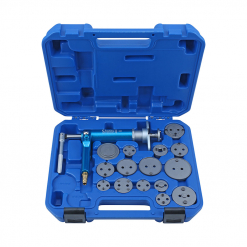 Werkzeuge – Qualität für Profis Ein blauer Kunststoffkoffer mit dem Condor Druckluft-Bremskolben-Rücksetz-Werkzeugsatz mit Spindel 4683 ist ideal für jeden Heimwerker, da er verschiedene Aufsätze ordentlich darin verstaut. Er passt perfekt zu einem Akkuschrauber-Set für alle Ihre Reparaturen im Haus. Jetzt kaufen
