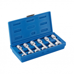 Werkzeuge – Qualität für Profis Der Condor Leitungsschlüssel-Satz, 6-tlg., offener 12-kant 12-19 mm umfasst sechs Maul-Inbusschlüssel in einem robusten blauen Kunststoffkoffer, ideal für Profis und Heimwerker, die ihren Werkzeugkasten erweitern möchten. Jetzt kaufen