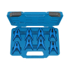 Werkzeuge – Qualität für Profis Ein blauer Aufbewahrungskoffer aus Kunststoff mit acht übersichtlich angeordneten Klemmen, sortiert in zwei Reihen, ergänzt Ihr Werkzeug, egal ob Sie einen Schraubenschlüsselsatz kaufen oder nach einer Bohrmaschine für Heimwerker suchen. Bei diesem Produkt handelt es sich um die Condor Leitungs-Verschlussklemmen, 8-tlg. Jetzt kaufen