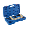 Werkzeuge – Qualität für Profis Ein blauer Kunststoffkoffer von Condor Pressbügel, C-Form, mit einem vielseitigen Kugelgelenk-Presswerkzeugsatz und verschiedenen Aufsätzen, perfekt für alle, die *Werkzeug kaufen* möchten. Jetzt kaufen