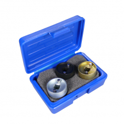 Werkzeuge – Qualität für Profis Blauer Kunststoffkoffer mit dem Condor Nockenwellen-Mehrwegeventil-Werkzeug, 3-teiliges VAG-Set mit Stecknuss-Adaptern in Schwarz, Silber und Gold, gepolstert mit Schaumstoffpolsterung – ideal für alle, die ihre Elektrowerkzeuge günstig aufwerten möchten, ohne auf Qualität verzichten zu müssen. Jetzt kaufen