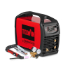 Werkzeuge – Qualität für Profis Ein rot-schwarzes TELWIN TECHNOLOGY TIG 222 AC/DC HF/LIFT 230V+ACC. Schweißgerät mit angeschlossenen Schläuchen, Messgeräten und Brennerzubehör, das im Vordergrund ausgestellt ist. Jetzt kaufen