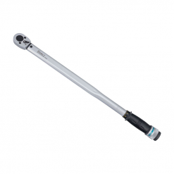 Werkzeuge – Qualität für Profis Der Condor Drehmomentschlüssel, 3/4", 100-500 Nm ist ein Ratschenschlüssel mit langem Griff, einem zylindrischen schwarzen Griff und einem abgerundeten Kopf, der bei jeder Drehung präzise Kontrolle bietet. Dieses Werkzeug ist für Drehmomentbereiche von 100-500 Nm ausgelegt und garantiert Zuverlässigkeit und Benutzerfreundlichkeit für jedes Projekt. Jetzt kaufen