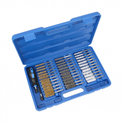 Werkzeuge – Qualität für Profis Das Condor Bürsten-Sortiment, ein 38-teiliges Set aus Stahl-, Nylon- und Messingborsten, wird in einem blauen Kunststoffkoffer mit verschiedenen Reinigungsbürsten und schwarzem Griff geliefert. Jede Bürste ist übersichtlich in geformten Fächern angeordnet und ist somit eine ideale Ergänzung zu Ihrem Akkuschrauber-Set für vielseitige Heimwerkerprojekte. Jetzt kaufen