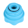 Werkzeuge – Qualität für Profis Ein zylindrisches Bauteil aus blauem Kunststoff mit Rillen und einem schwarzen Gummiring im oberen Bereich, ideal zur Aufnahme in einen Condor Öl-Einfülltrichtersatz, 8-teiliges Set mit Adaptern und abgewinkelter Verlängerung. Jetzt kaufen