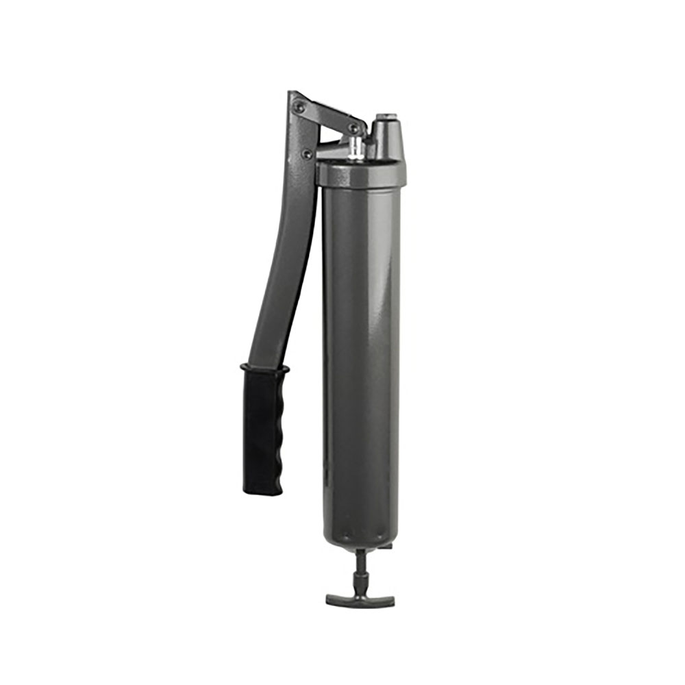 Werkzeuge – Qualität für Profis Eine stilvolle Pressol Standardfettpresse-HHFP, M 10 x 1, mit polierter Silberoberfläche und schwarzem Griff, perfekt für Heimwerker, die Wert auf hochwertige Werkzeuge legen. Vor einem makellos weißen Hintergrund ist sie ein unverzichtbarer Kauf für alle, die nach erschwinglicher professioneller Ausrüstung suchen. Jetzt kaufen