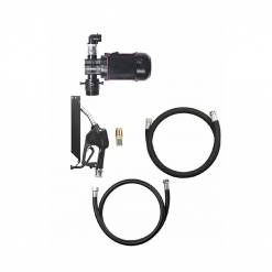 Werkzeuge – Qualität für Profis Ein Pressol Flügelzellenpumpe 60 l/min-230 V-1~AC-50 Hz, EUS-GPM-EBZM-ZVD-4 m-Kit mit Schlauch, Düse und Anschlusszubehör vor einem weißen Hintergrund, perfekt für alle, die Werkzeug für ihre Automobilbedürfnisse kaufen möchten. Jetzt kaufen