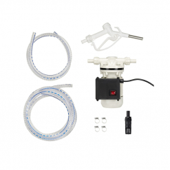 Werkzeuge – Qualität für Profis Die Pressol Urea-Elektromembranpumpe mit einer Förderleistung von 35 l/min bei 230 V-1~AC ist elegant auf weißem Hintergrund dargestellt. Sie wird ideal ergänzt durch ein Werkzeug Ihrer Wahl oder ein Schraubenschlüssel-Set, um jede Aufgabe effizient zu erledigen. Jetzt kaufen