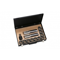 Werkzeuge – Qualität für Profis Erleben Sie den V-COIL Gewinde-Reparatur-Satz UN 2" x 8, einen anspruchsvollen schwarzen Koffer für Profis, der zwei große Metallreibahlen, ein kleineres Werkzeug und zwölf runde Metallringe enthält, die sauber in Reihen angeordnet sind. Jetzt kaufen