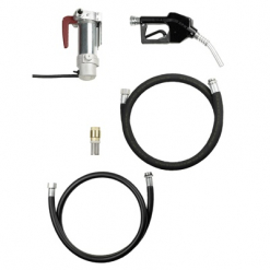 Werkzeuge – Qualität für Profis Die Kraftstoff-Transferpumpe Pressol MOBIMAxx 60 l/min-24 V-DC, ABK-ZVABD-4 m, komplett mit Zapfpistole und Schläuchen, wird auf weißem Hintergrund angezeigt – ideal für alle, die Werkzeug kaufen möchten. Jetzt kaufen