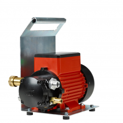 Werkzeuge – Qualität für Profis Das Pressol Ölsystem-SR-NEF-EZP-4 m-FS, SRL 570-60-l-BE-HZ-AS-AMS, eine rot-schwarze Hydraulikpumpe mit Metallgriff, steht auf weißem Grund – perfekt für alle, die ihre Elektrowerkzeuge günstig-Sammlung erweitern möchten. Jetzt kaufen