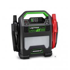 Werkzeuge – Qualität für Profis Der Lokithor Power Booster J10000 HD ist ein tragbares Starthilfegerät mit digitaler Anzeige im schwarz-grünen Design und roten und schwarzen Klemmen. Jetzt kaufen