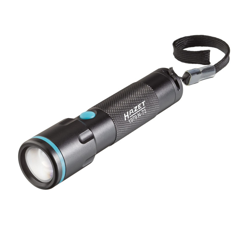 Werkzeuge – Qualität für Profis Die Hazet LED-Taschenlampe ist eine schwarz-blaue Taschenlampe mit strukturiertem Griff und Handschlaufe. Jetzt kaufen