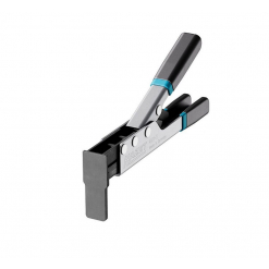 Werkzeuge – Qualität für Profis Die Hazet Bremskolben Rücksetzzange für Fahrräder 4971-5 ist ein Metallhandwerkzeug mit schwarzen Griffen und blauen Akzenten, das zum Biegen oder Abflachen von Blechen konzipiert ist. Jetzt kaufen
