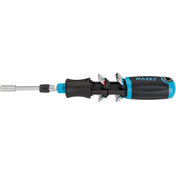 HAZET Bit Ratschen-Schraubendreher 810R-4 ∙ Schlitz Profil, Kreuzschlitz Profil PH, Innen Sechskant Profil, Innen TORX® Profil, 1/4 Zoll (6,3 mm) Sechskant