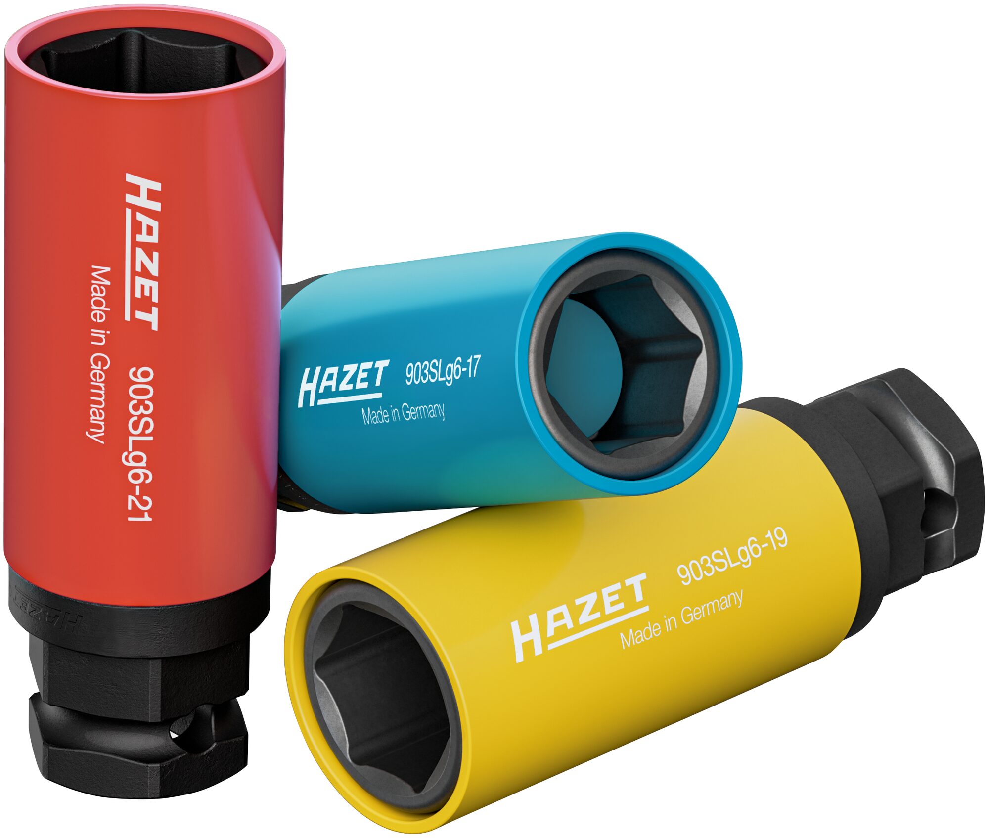 HAZET Schlag-, Maschinenschrauber Steckschlüsseleinsatz Satz 903SLG6/3 ∙ 1/2 Zoll (12,5 mm) Vierkant, 24 mm Außen-Sechskant