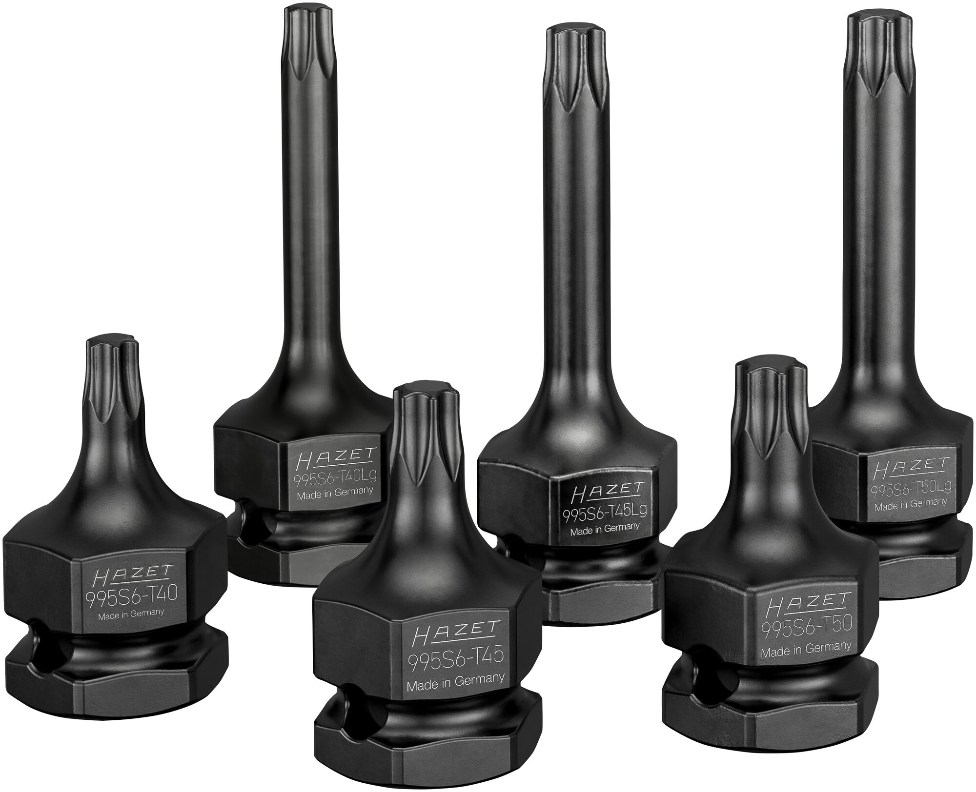 HAZET Schlag-, Maschinenschrauber Schraubendreher-Steckschlüsseleinsatz Satz 995S6/6 ∙ 1/2 Zoll (12,5 mm) Vierkant, 24 mm Außen-Sechskant