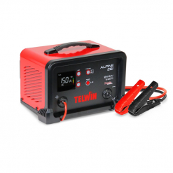 Werkzeuge – Qualität für Profis Telwin Batterielade- und Wartungsgerät Alpine 26i 12V/24V in Rot und Schwarz mit Display, Bedientasten und integrierten roten und schwarzen Starterkabeln. Jetzt kaufen