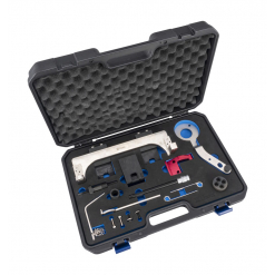 Werkzeuge – Qualität für Profis Ein schwarzer Hartschalenkoffer mit Schaumstoffeinlage fasst den Condor Motoreinstell-Werkzeug-Satz, BMW / Mini / Toyota - verschiedene Metallwerkzeuge zur Zeitmessung wie Schraubenschlüssel, Halterungen und Bolzen, die übersichtlich in speziellen Aussparungen angeordnet sind. Jetzt kaufen