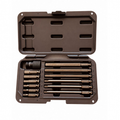Werkzeuge – Qualität für Profis Ein SENECA Power Bit Klingen Set HEX Inbus M6-M14 (SE-964) mit Sechskant-Bit-Einsätzen in verschiedenen Größen, übersichtlich angeordnet in einem offenen Kunststoffkoffer. Jetzt kaufen