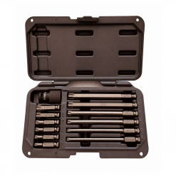 Werkzeuge – Qualität für Profis Ein Satz SENECA Power Bit Klingen Set Torx T30 - T60 SE-965 Steckschlüsseleinsätze in verschiedenen Größen, übersichtlich angeordnet in einem offenen schwarzen Kunststoffkoffer. Jetzt kaufen