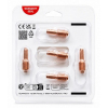 Werkzeuge – Qualität für Profis Blisterpackung mit fünf kupferfarbenen TELWIN-Elektroden für Superior Plasma 70 mit Metallgewinde, die unten mit Zertifizierungssymbolen und Herstellerangaben beschriftet sind. Jetzt kaufen