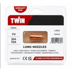 Werkzeuge – Qualität für Profis Fünferpack „TELWIN Verlängerte Düsen“ für PV-Brenner, entwickelt für den Superior Plasma 70 (20 A, 50 A). Diese verlängerten Düsen werden in Italien hergestellt, sind mit einem Garantiesiegel versehen und gewährleisten eine zuverlässige Leistung sowie optimale Kompatibilität mit Ihrer Ausrüstung. Jetzt kaufen