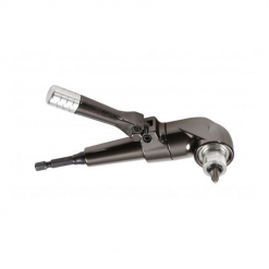 Werkzeuge – Qualität für Profis Das cobit Winkelgetriebe 1/4" (20-teiliges Set) mit Schnellwechselbohrfutter und Bits ist ein Winkelbohraufsatz aus Metall mit silbernem Griff und schwarzem Schaft, der sich ideal zum Bohren oder Schrauben in engen, schwer zugänglichen Bereichen eignet. Jetzt kaufen