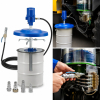 Werkzeuge – Qualität für Profis PRESSOL LubeFILL 10 PRO Schmierfett-Befüllsystem für Zentralschmiereinheiten (15 kg | 19 000 501) mit blauem Motor, Schläuchen und Anschlüssen, dargestellt in Produkt- und Anwendungsansichten mit detaillierten Nahaufnahmen der Anschlüsse an Maschinen. Jetzt kaufen