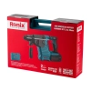 Werkzeuge – Qualität für Profis Rote und blaue Verpackung des Ronix 40V Brushless-Bohrhammer-Sets, auf der das Werkzeug, das Ladegerät, der Griff und die Produktdaten abgebildet sind. Jetzt kaufen