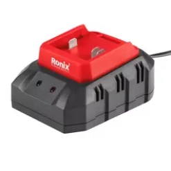 Werkzeuge – Qualität für Profis Ein schwarz-rotes Ronix-Ladegerät mit Netzkabel und zwei Kontrollleuchten auf der Vorderseite. Jetzt kaufen