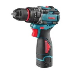 Werkzeuge – Qualität für Profis Akku-Bohrmaschine mit blau-schwarzem Gehäuse, roten Akzenten, Schnellspannbohrfutter und ergonomischem Griff. Jetzt kaufen
